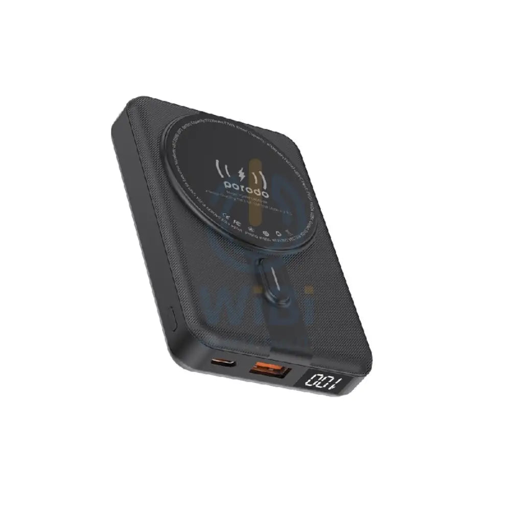 Porodo Digital MagSafe PowerBank With Stand - 10000mAh / Black Accessories > Power Bank