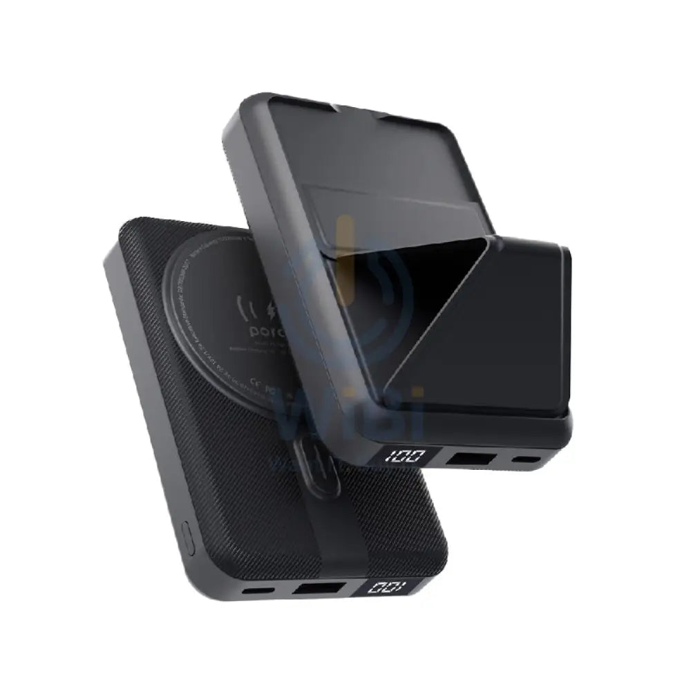 Porodo Digital MagSafe PowerBank With Stand - 10000mAh / Black Accessories > Power Bank