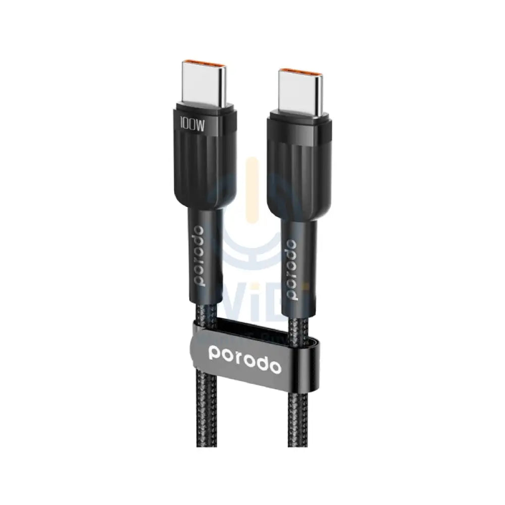 Porodo Dual Port Car Charger with USB-to USB-C Cable - 50W / Black Accessories > Mobiles & Tablets > Mobiles > Car