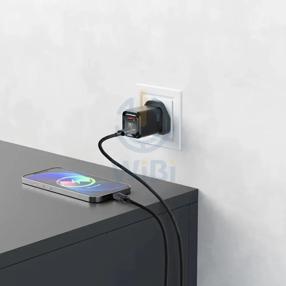 Porodo Dual Port Digital Display Quick Charger - 35W / Black Accessories > Power Adapters