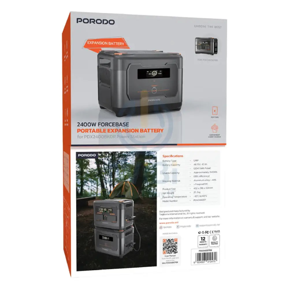 Porodo Forcebase Portable Expansion Battery For Forcebase Portable Power Station - Black Accessories > Power Station >