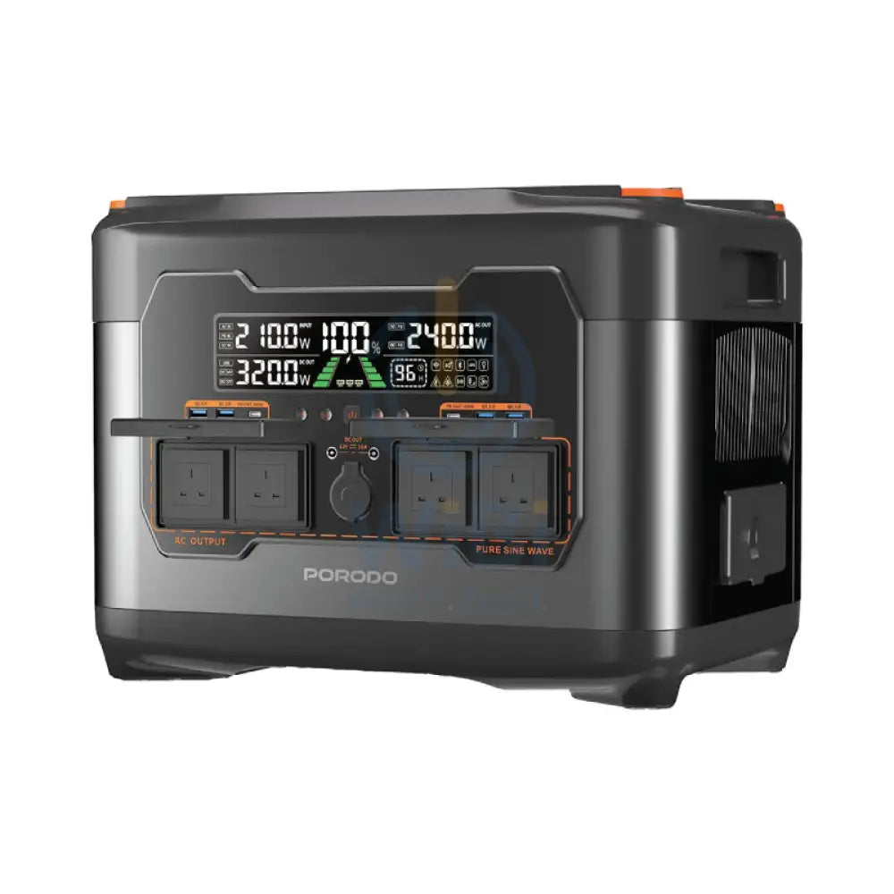 Porodo Forcebase Portable Power Station - 2400W / Black/Orange Accessories > Power Station