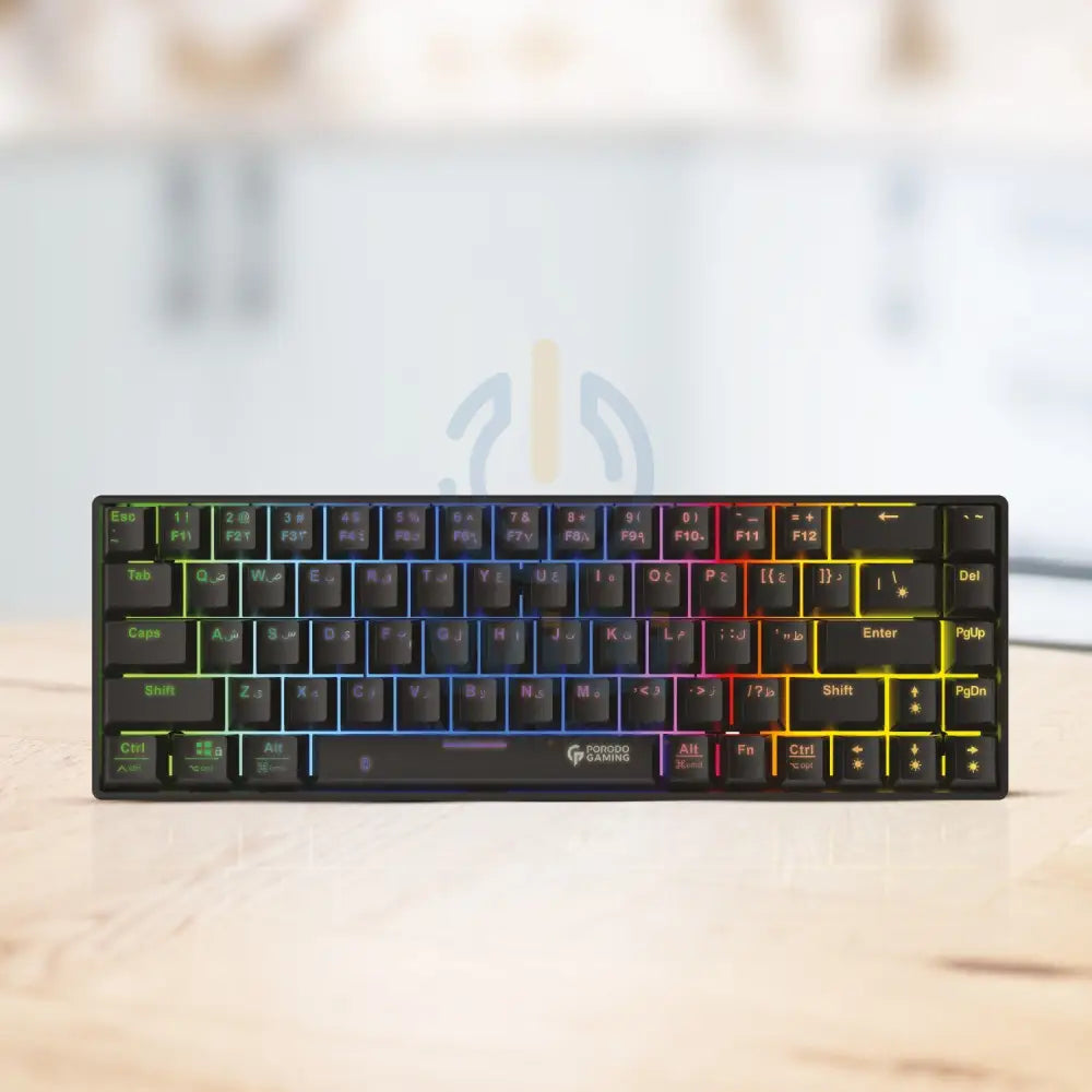 Porodo Gaming 68Keys Mechanical Keyboard with Wired and Bluetooth Dual Version - Black Accessories > Keyboard & Mouse >