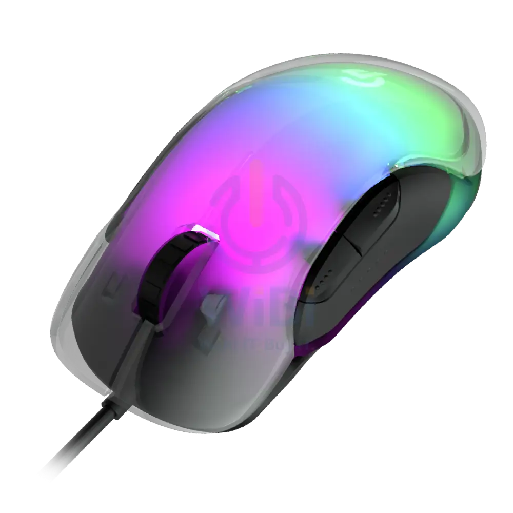 Porodo Gaming 8D Crystal Gaming Mouse - Clear Accessories > Keyboard & Mouse > Gaming Zone