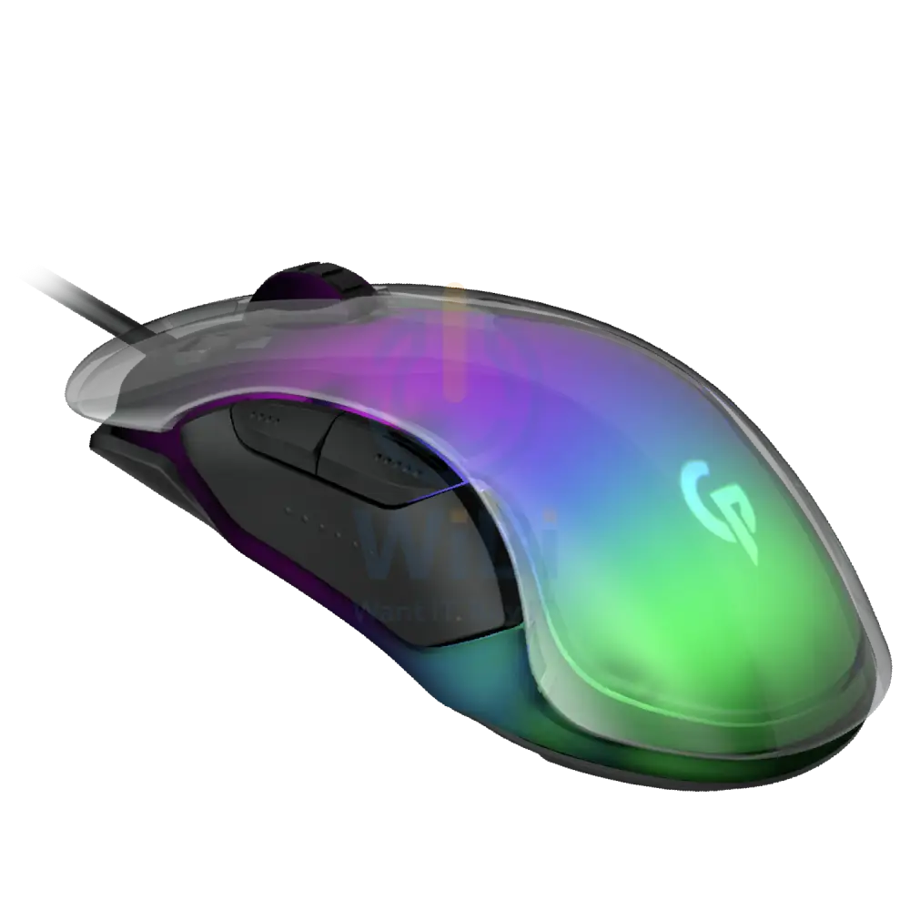 Porodo Gaming 8D Crystal Gaming Mouse - Clear Accessories > Keyboard & Mouse > Gaming Zone