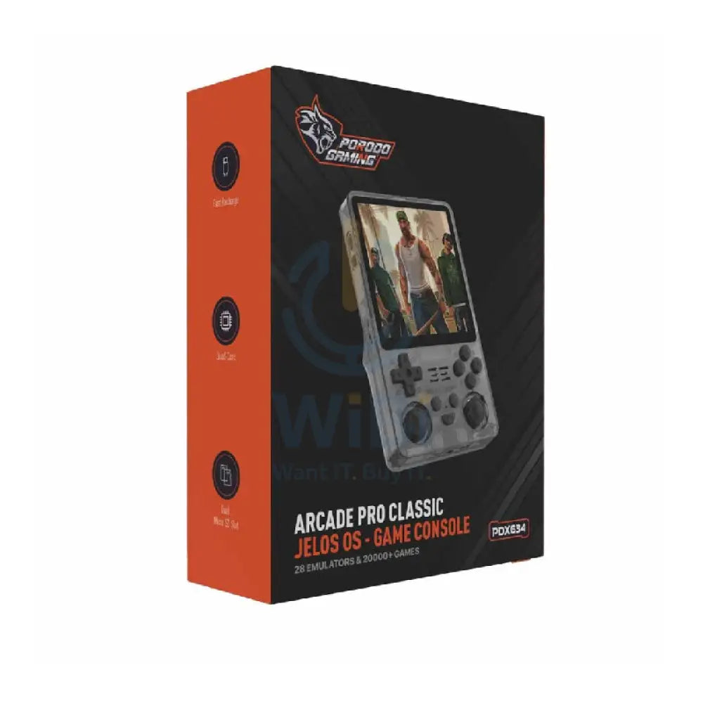Porodo Gaming Arcade Pro Classic JELOS OS - Game Console / Black Gaming Consoles > Gaming Zone