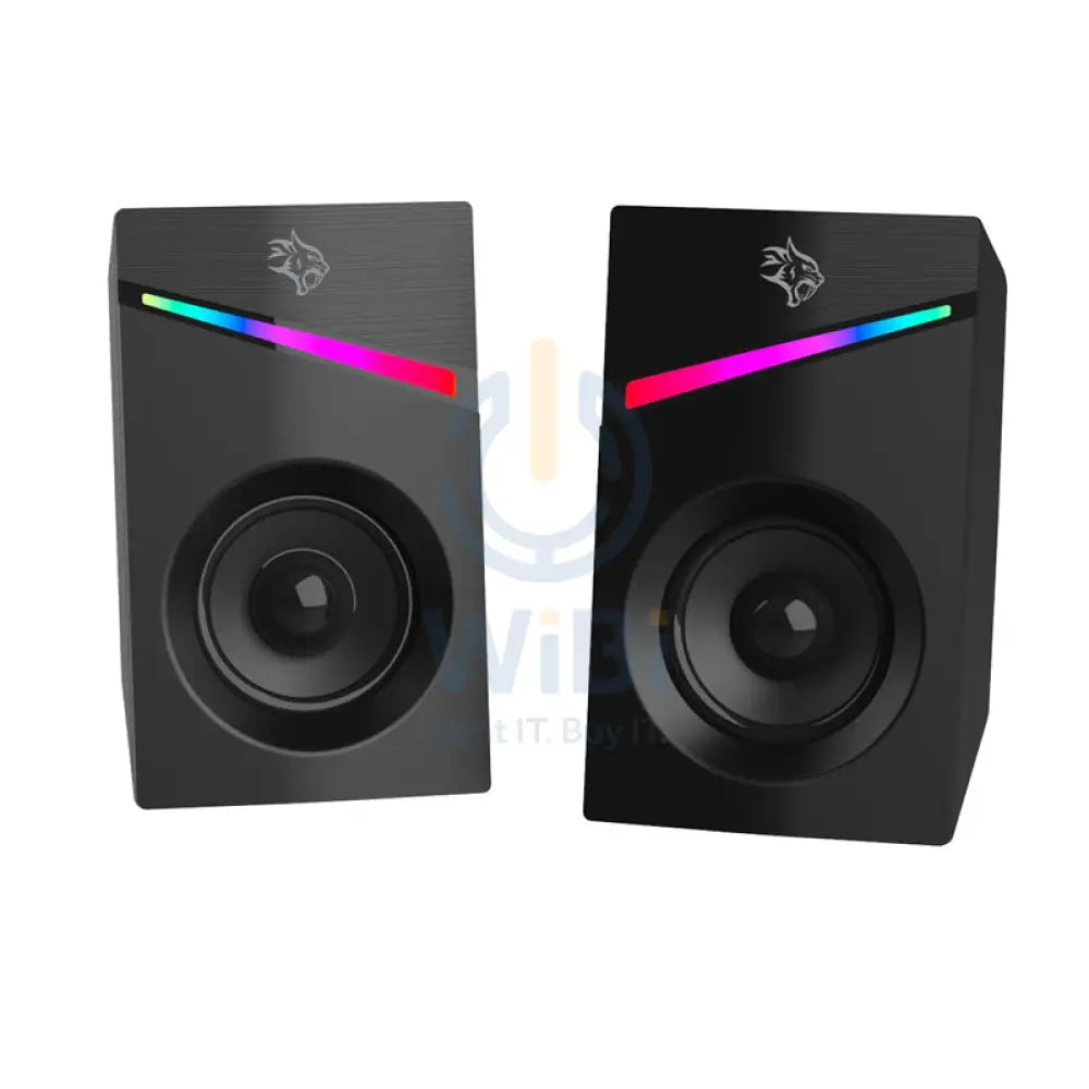 Porodo Gaming Gaming Stereo Wired Speakers Volume Knob Control - 1.1M / 3.5mm Aux / USB - Black Accessories > Audio >