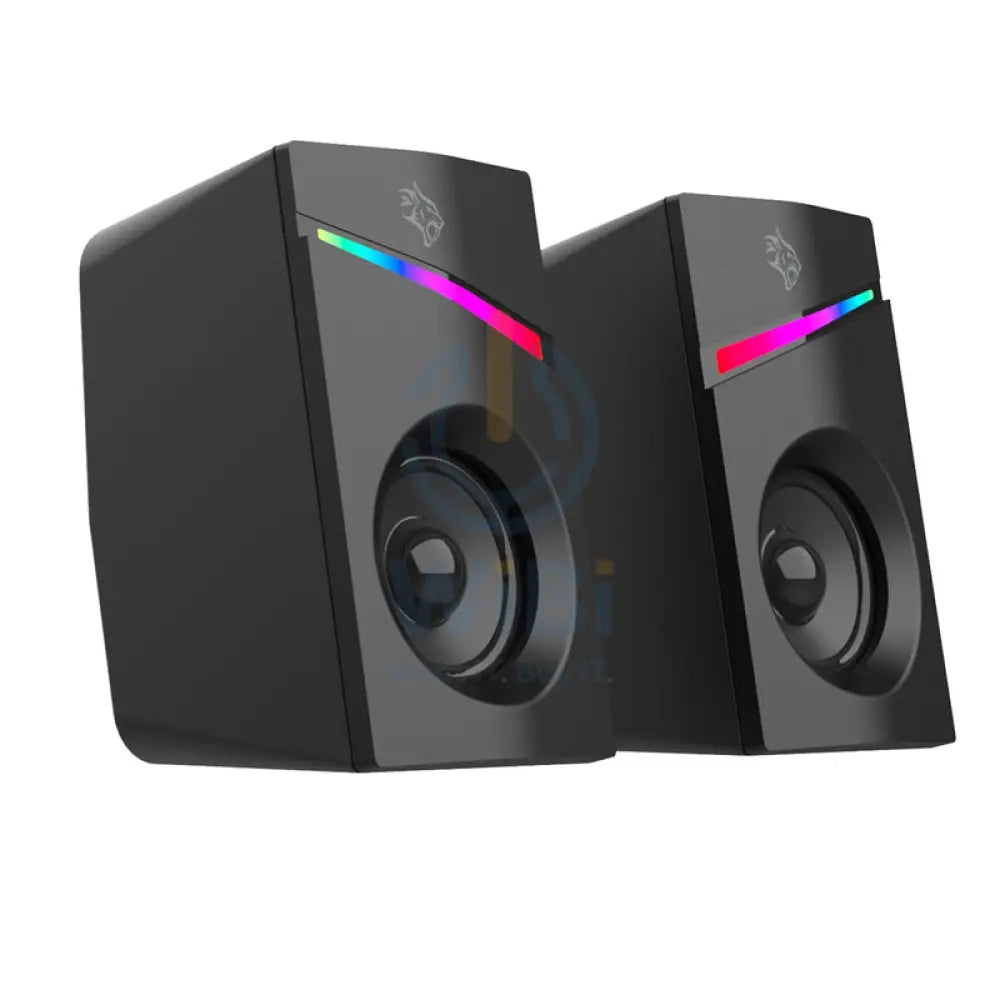 Porodo Gaming Gaming Stereo Wired Speakers Volume Knob Control - 1.1M / 3.5mm Aux / USB - Black Accessories > Audio >