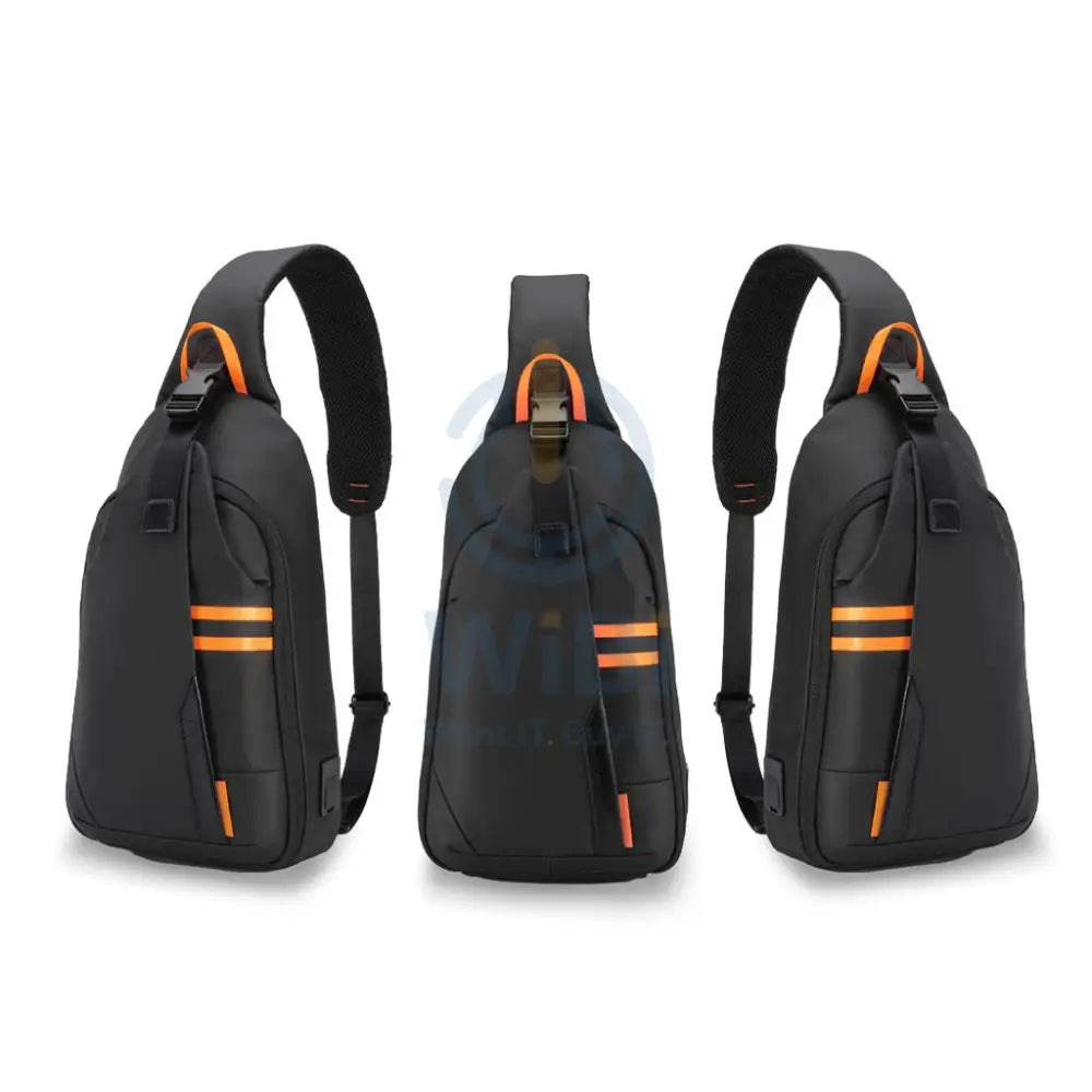 Porodo Gaming Water-Resistant PU Sling Bag With USB-C Port - Black Accessories > Bag > Offer Zone