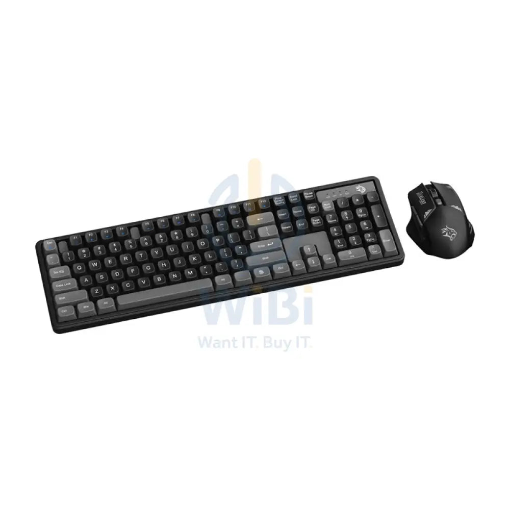 Porodo Gaming Wireless Keyboard Mouse Set - 2.4 GHz / 104 Keys / 1600 DPI / Arabic/English - Grey / B Accessories >