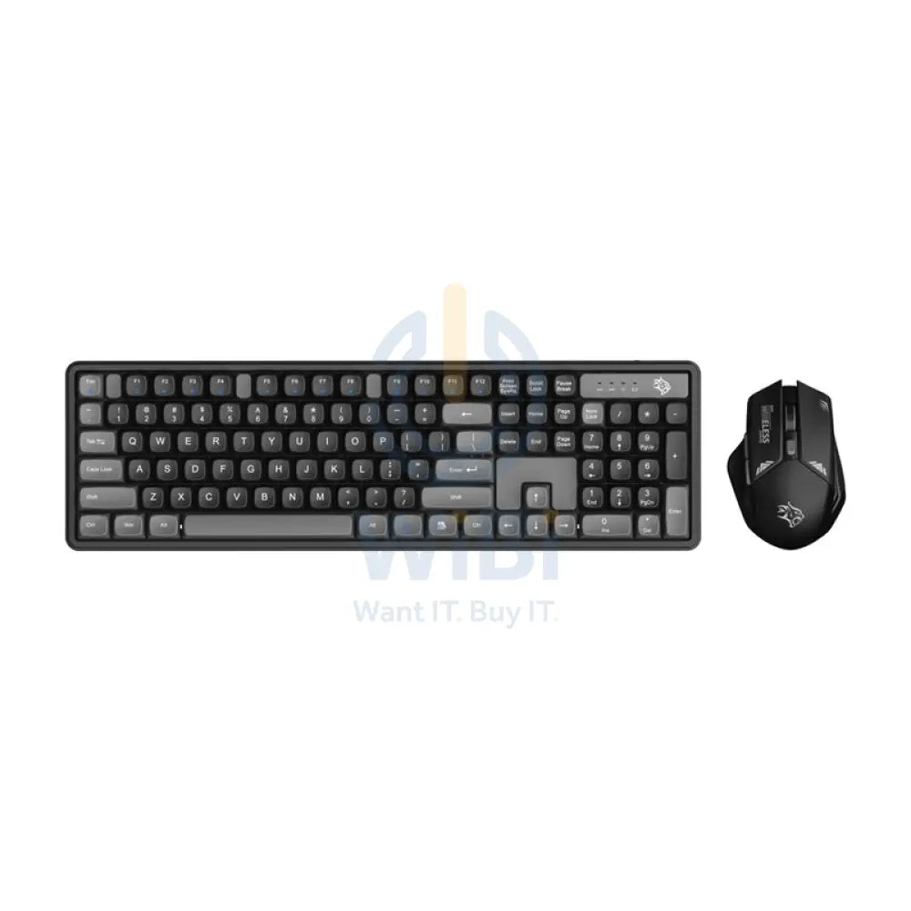 Porodo Gaming Wireless Keyboard Mouse Set - 2.4 GHz / 104 Keys / 1600 DPI / Arabic/English - Grey / B Accessories >