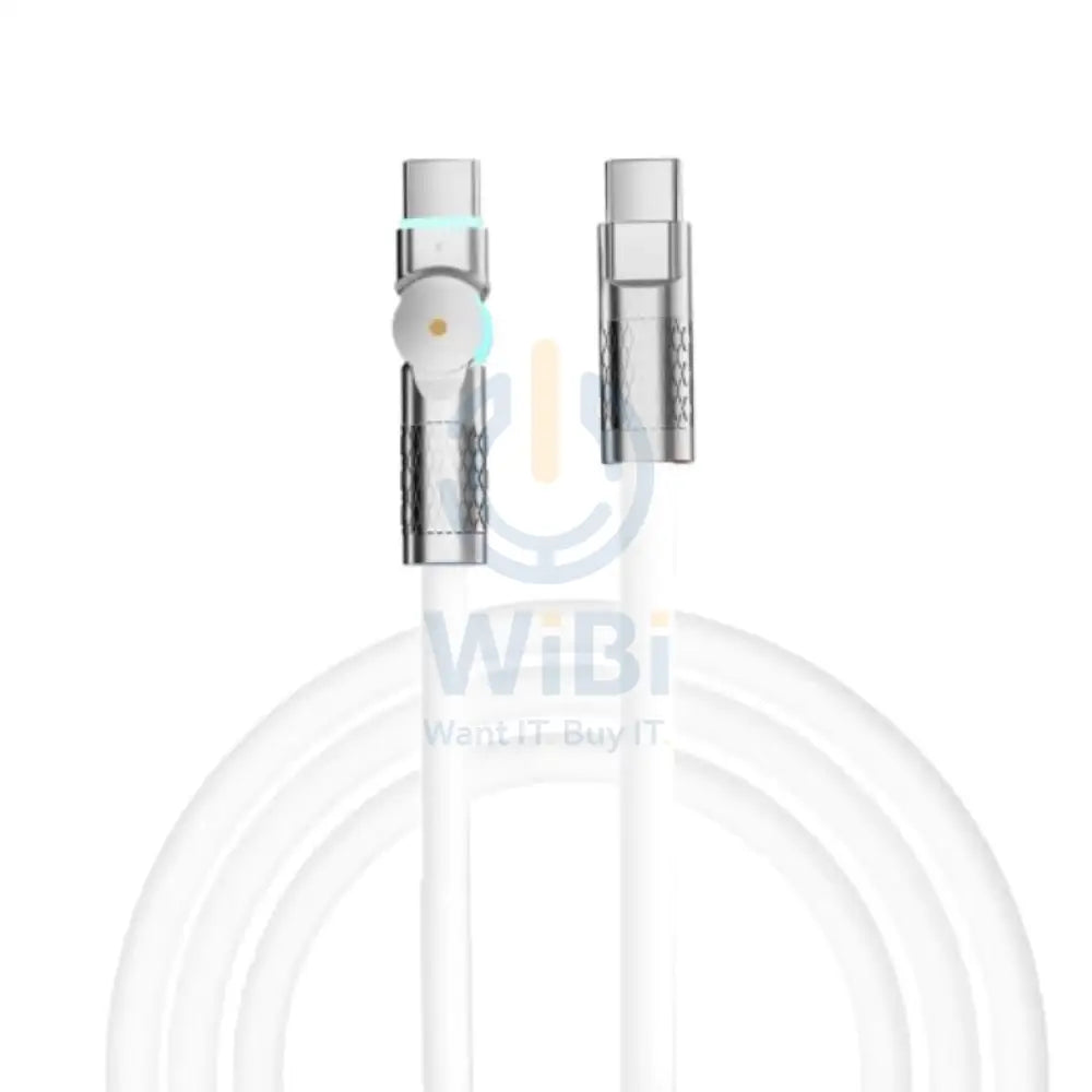 Porodo High-Speed Rotating Connector Data Cable - 100W / 1 Meter / White Accessories > Cables & Converters > Cables
