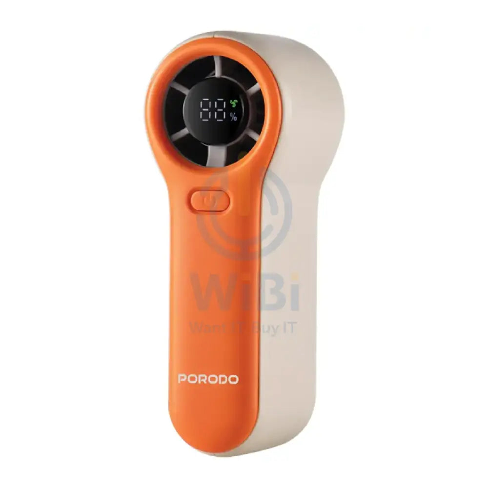 Porodo Lifestyle Pocket Size Handheld Fan - 2000mAh / White/Orange Accessories > Smart Devices