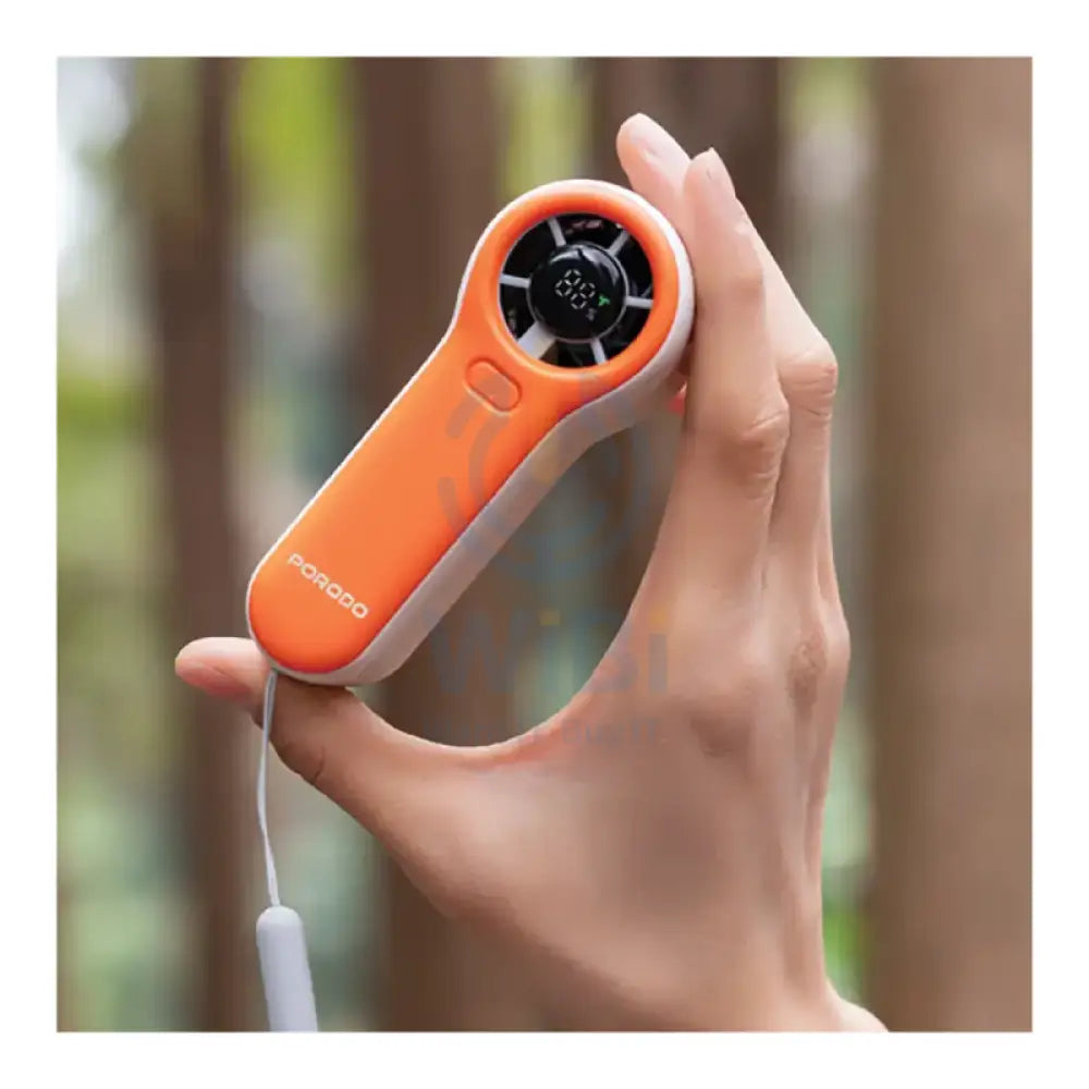 Porodo Lifestyle Pocket Size Handheld Fan - 2000mAh / White/Orange Accessories > Smart Devices