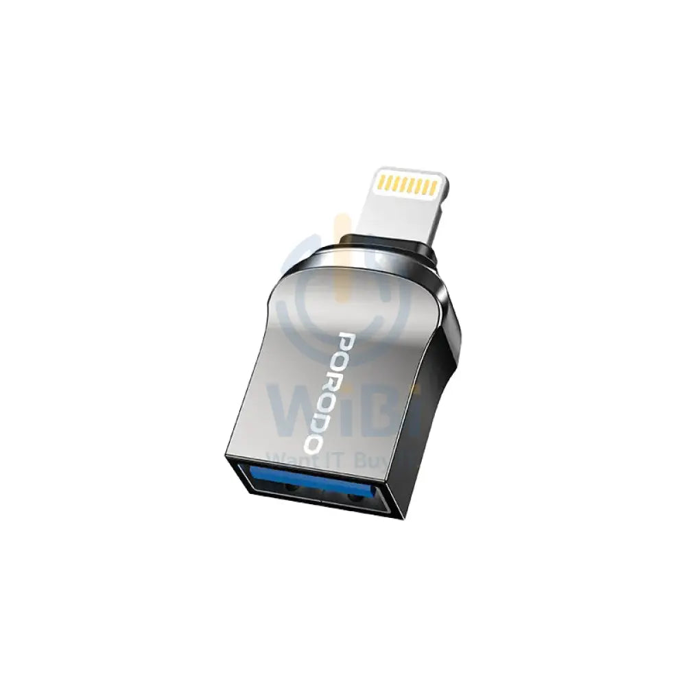 Porodo Lightning OTG Adapter - Lightning / Up to 480Mbps / Black Accessories > Cables & Converters > Converters