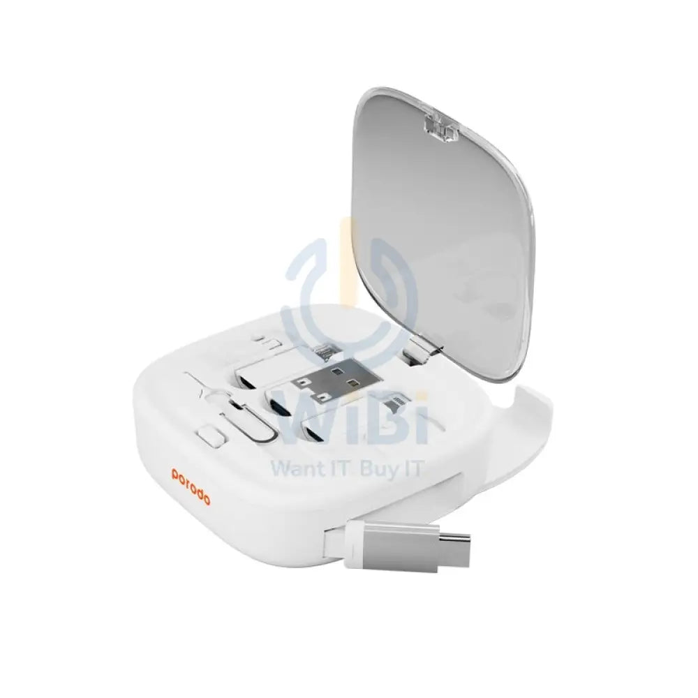 Porodo Multi-Device Charging Kit Data & Charge - 1M / USB-A / USB-C / Lightning / Micro USB / White Accessories >