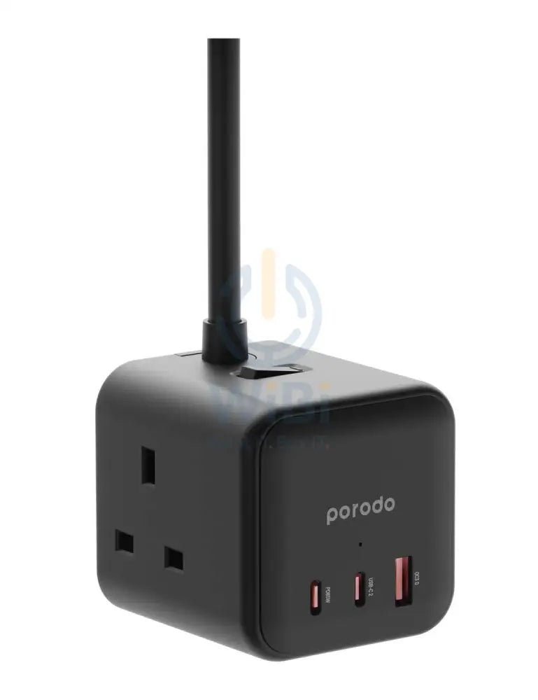 Porodo Multi-Port GaN Power Cube Charger - Black Accessories > Power Adapters