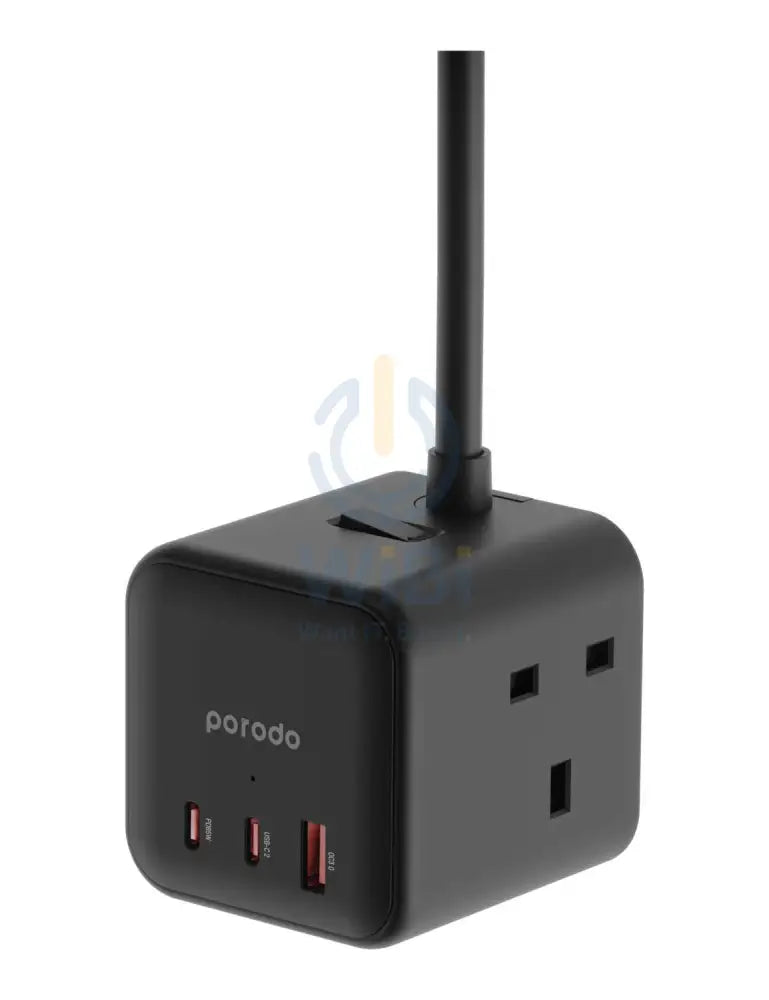 Porodo Multi-Port GaN Power Cube Charger - Black Accessories > Power Adapters