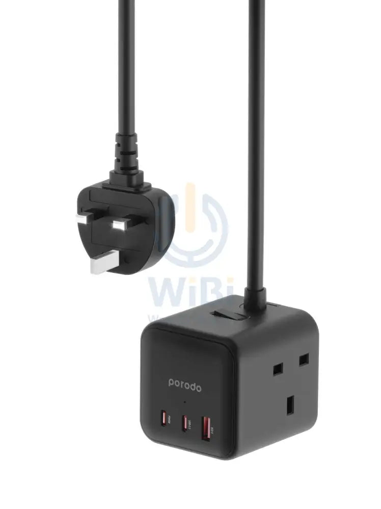 Porodo Multi-Port GaN Power Cube Charger - Black Accessories > Power Adapters