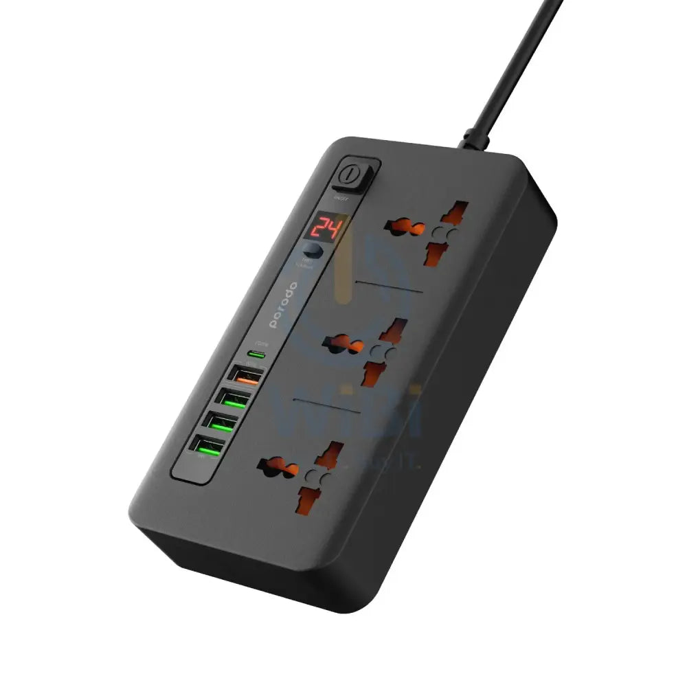 Porodo Multi-Port Power HUB 4 USB-A/USB-C Ultimate Home & Office Kit - 2Meter - Black Accessories > Power > Power