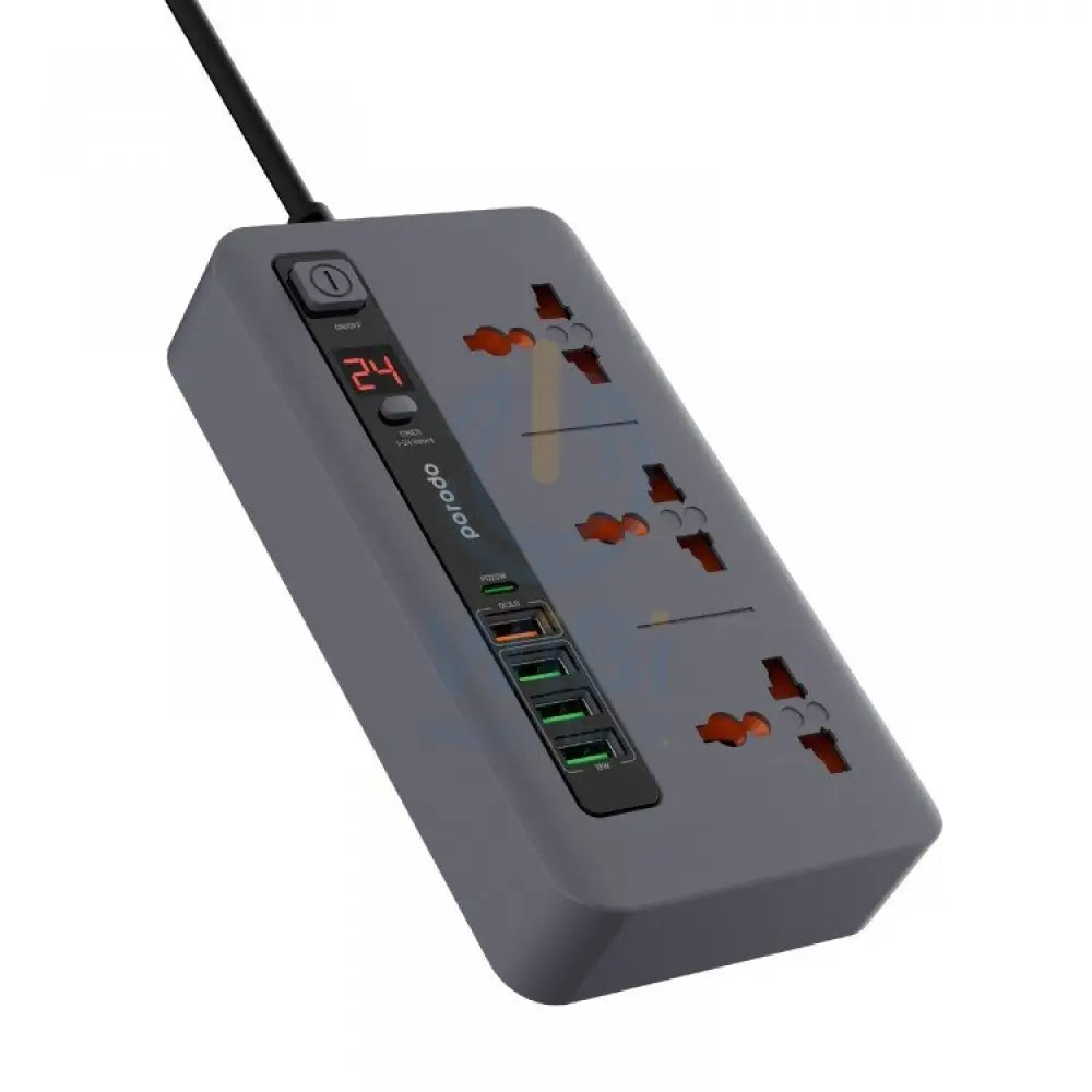 Porodo Multi-Port Power HUB 4 USB-A/USB-C Ultimate Home & Office Kit - 2Meter - Gray Accessories > Power > Power