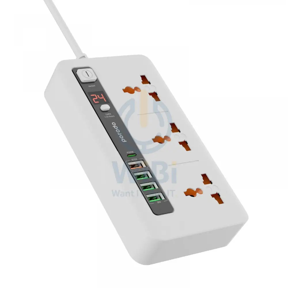 Porodo Multi-Port Power HUB 4 USB-A/USB-C Ultimate Home & Office Kit - 2Meter - White Accessories > Power > Power