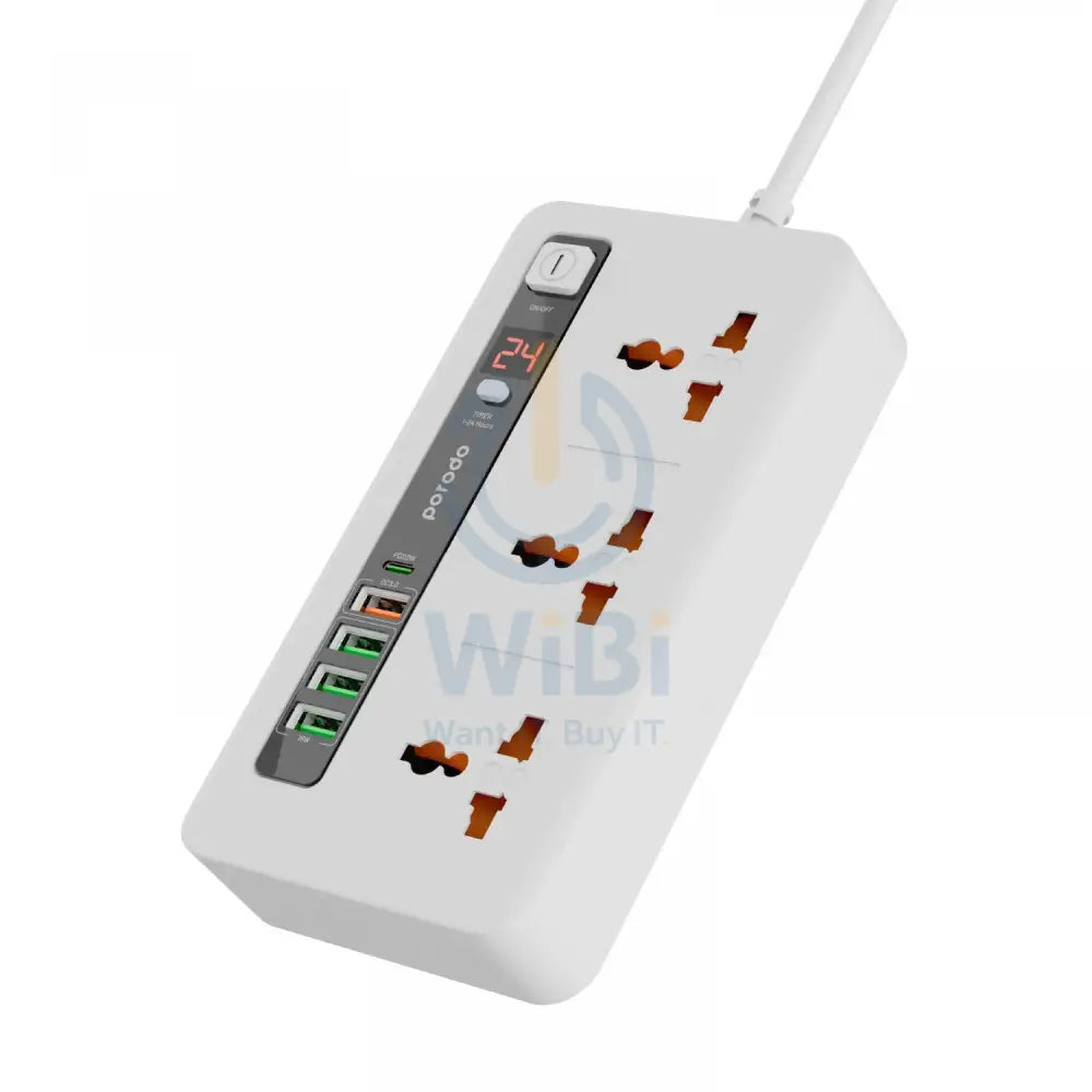 Porodo Multi-Port Power HUB 4 USB-A/USB-C Ultimate Home & Office Kit - 2Meter - White Accessories > Power > Power
