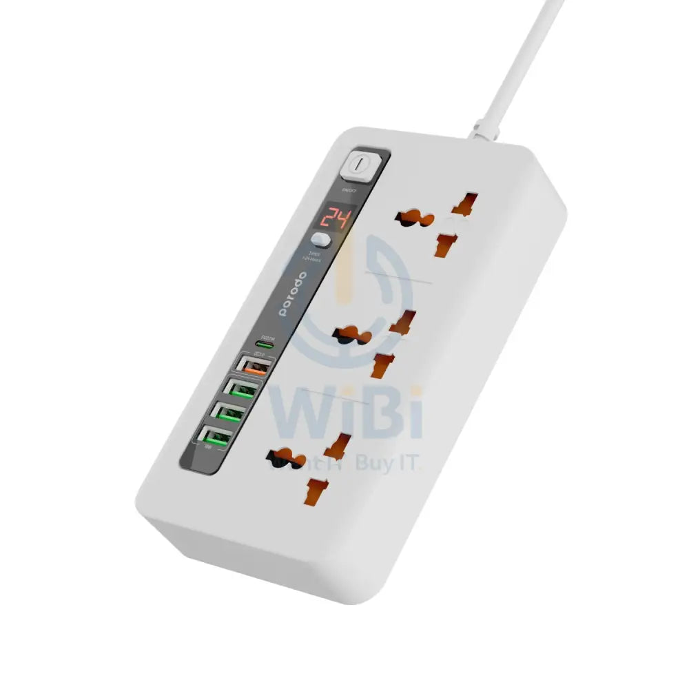 Porodo Multi-Port Power HUB 4 USB-A/USB-C Ultimate Home & Office Kit - 2Meter - White Accessories > Power > Power