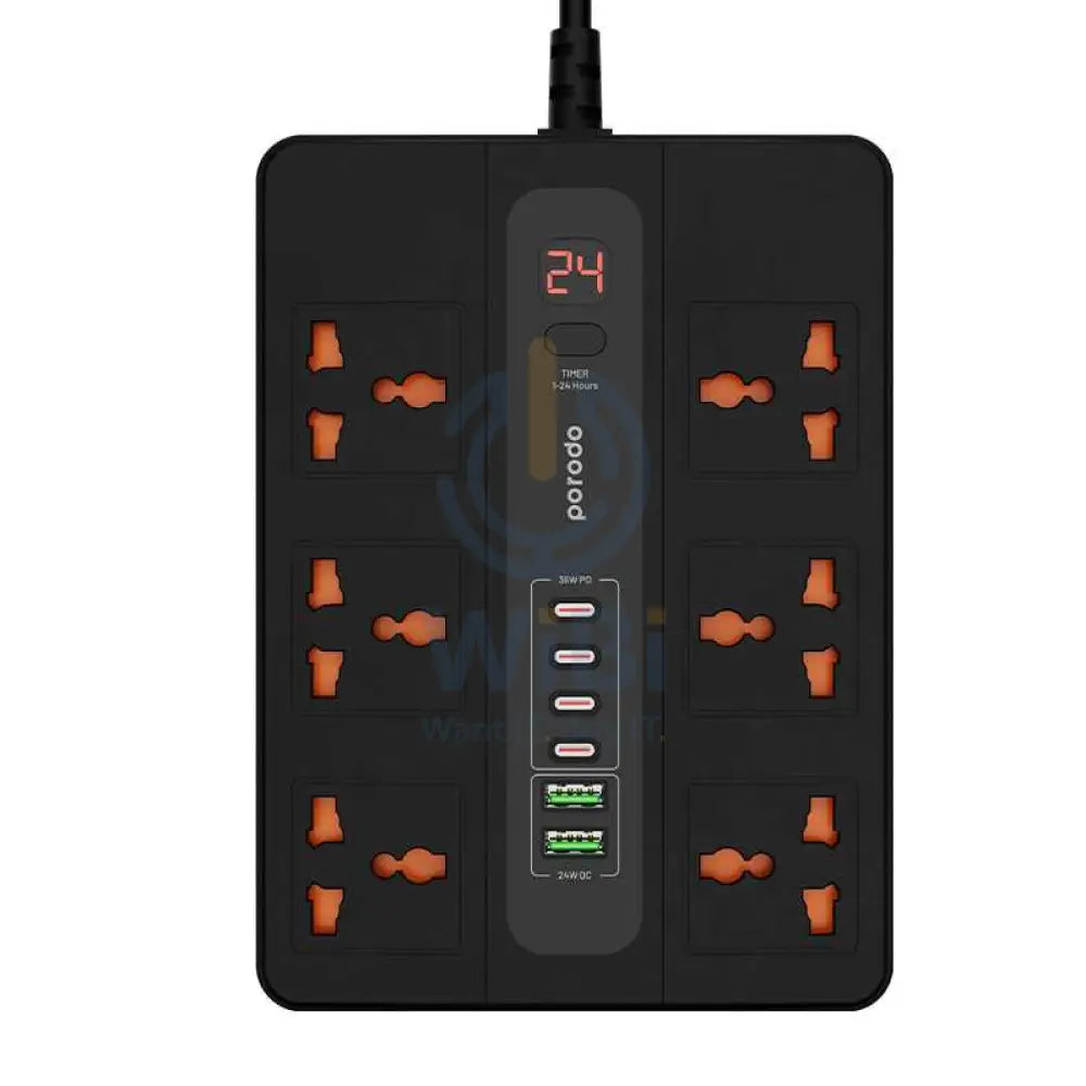 Porodo Multi-Port Super HUB 4 USB-C/ 2 USB-A Ultimate Home & Office Kit 3M - Black Accessories > Mobiles & Tablets >