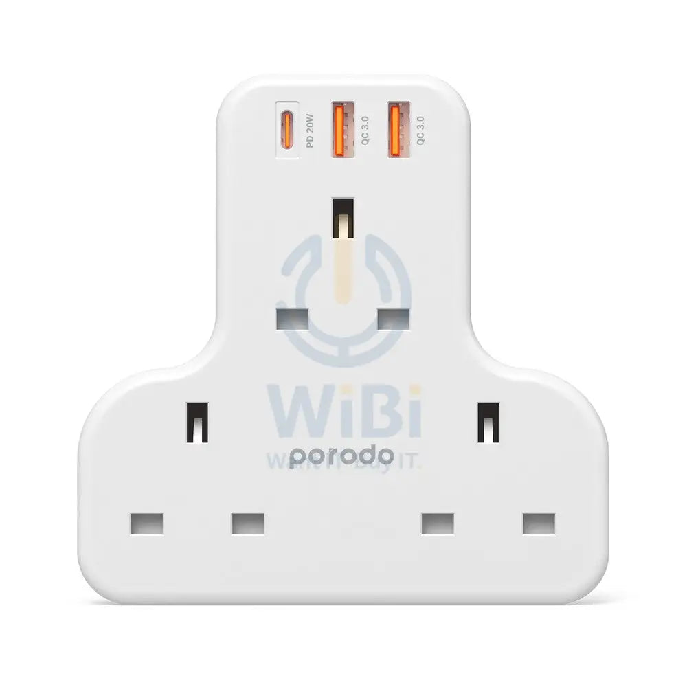Porodo Multi-Port Wall Socket - White Accessories > Power Adapters