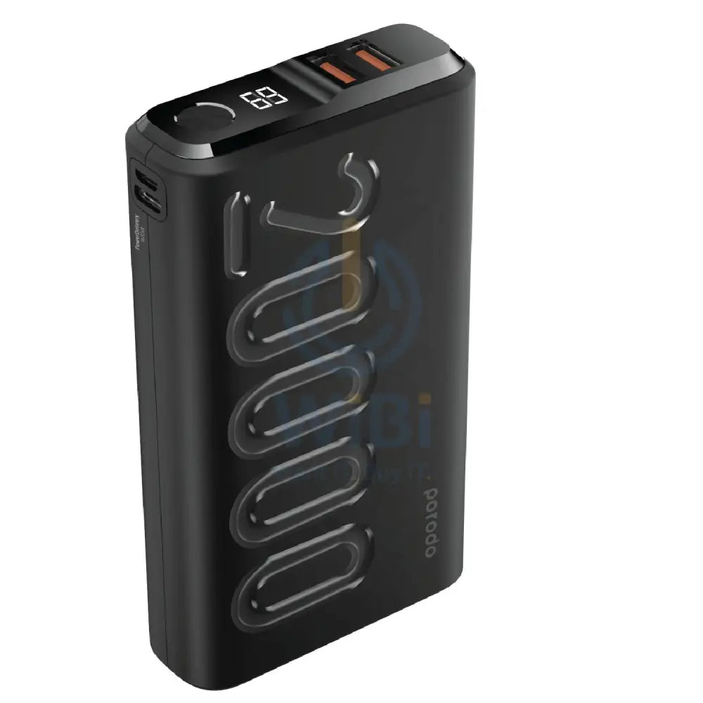 Porodo PD Power Bank 20000mAh 20W Power Delivery Quick Charge 3.0 Touch Sensor Power Button - Black Accessories > Power