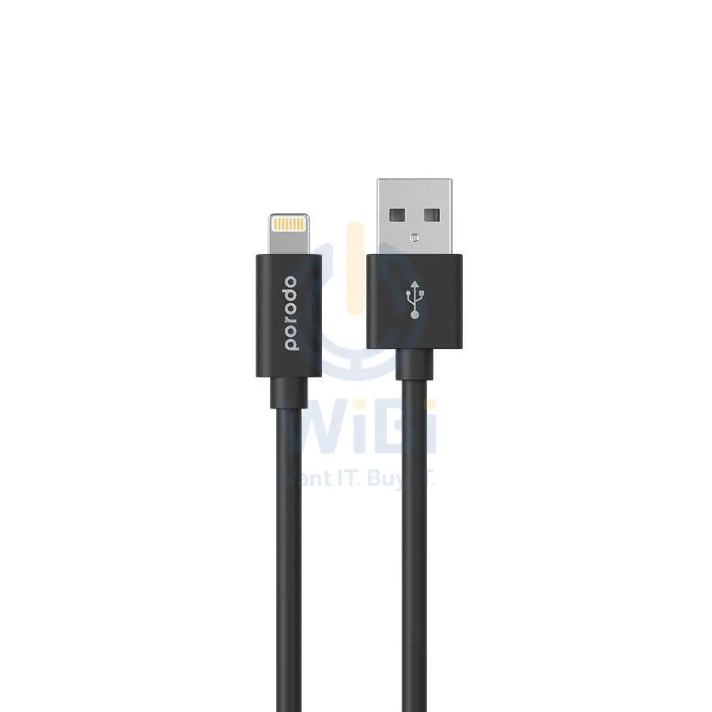 Porodo PVC Lightning Cable 1.2m - Black Accessories > Cables & Converters > Cables