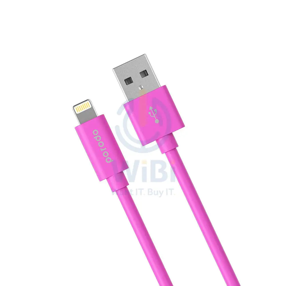Porodo PVC Lightning Cable 1.2m - Pink Accessories > Cables & Converters > Cables