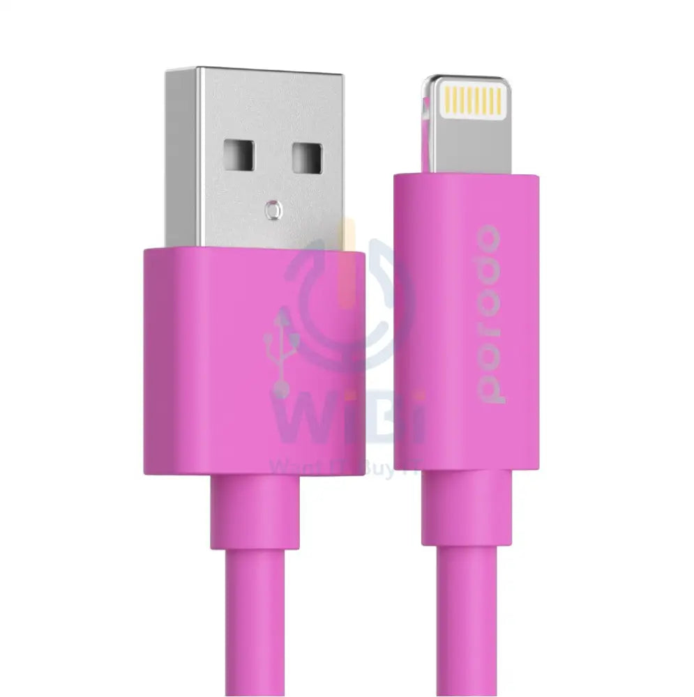 Porodo PVC Lightning Cable 1.2m - Pink Accessories > Cables & Converters > Cables