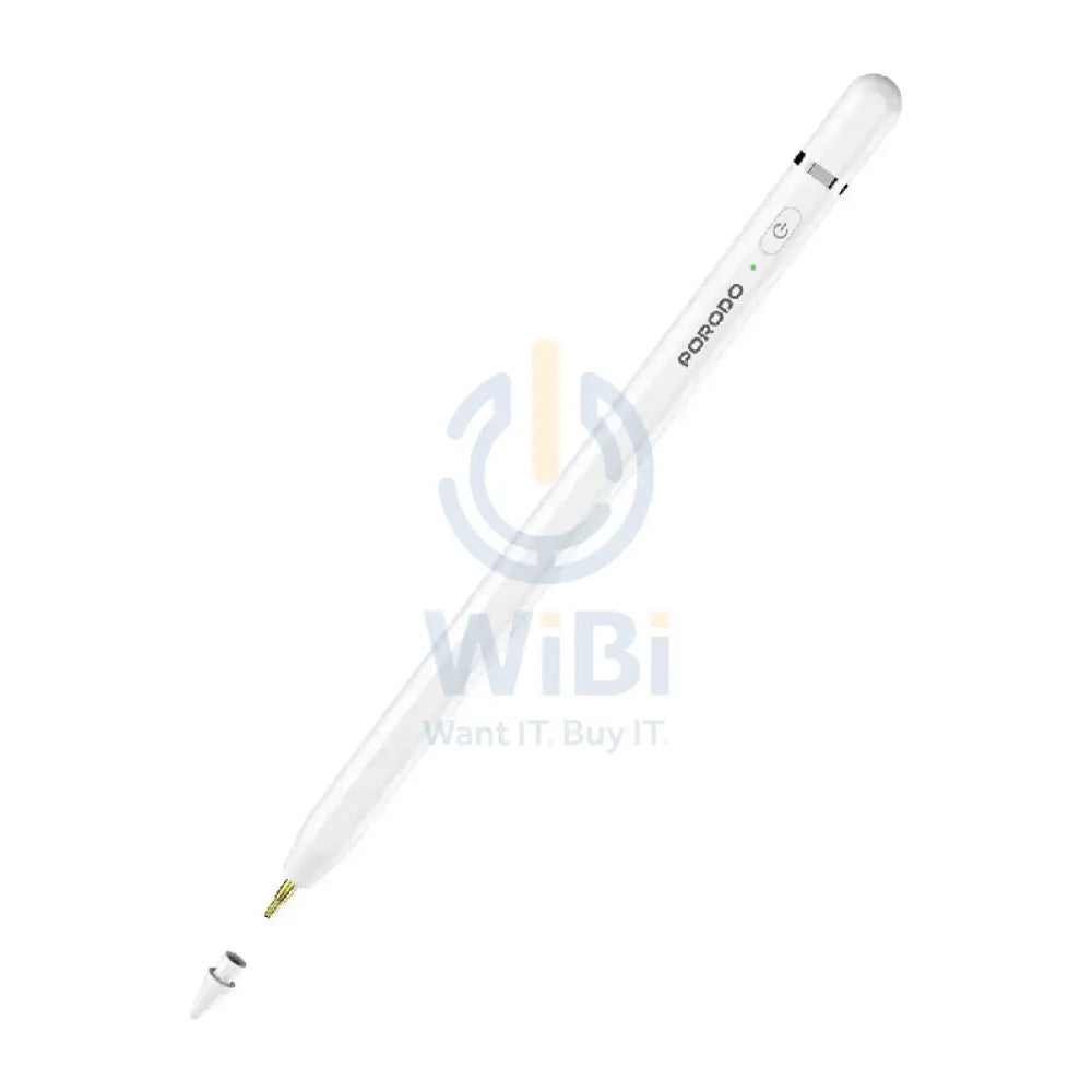 Porodo Smart Stylus Pen for iPad - 1.7mm / 140mAh / USB-C / White Accessories > Mobiles & Tablets > Tablets > Stylus &