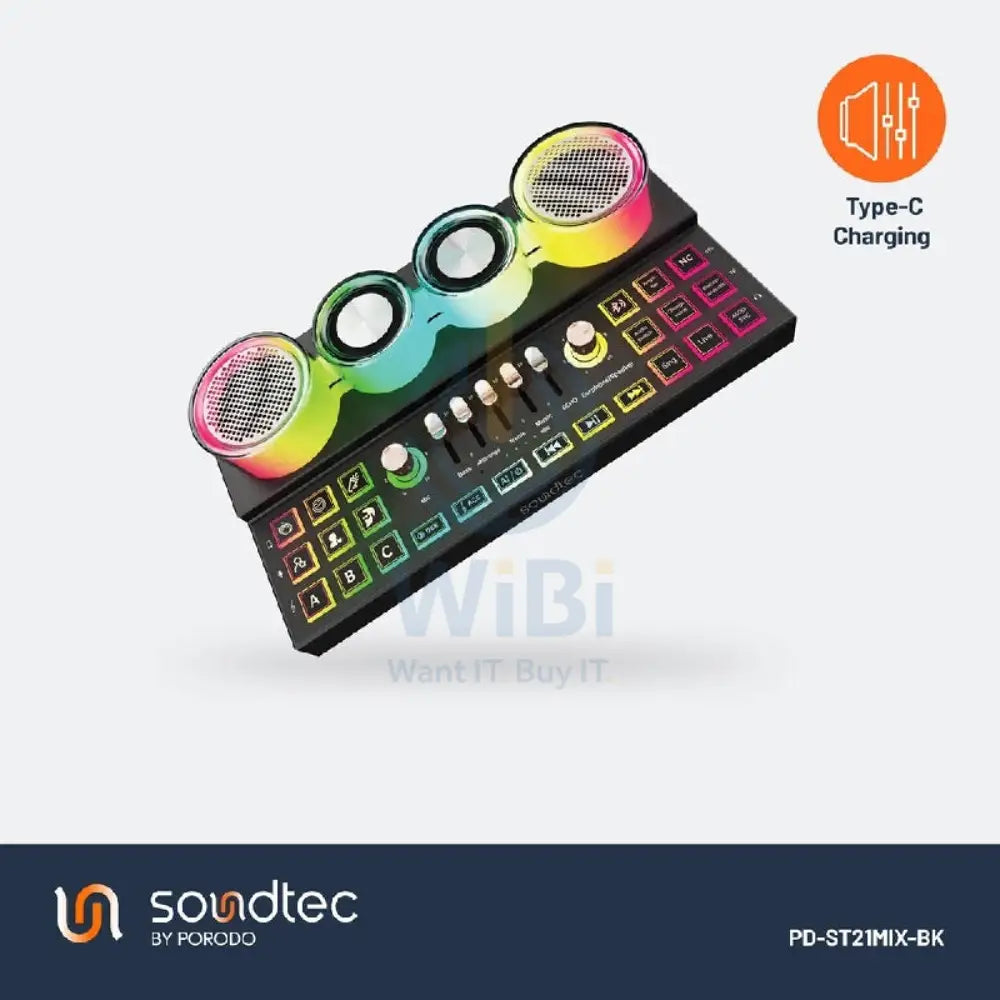 Porodo Soundtec Audiolink Multi-Platform Audio Mixer and Speaker - Black Accessories > Audio > Speakers