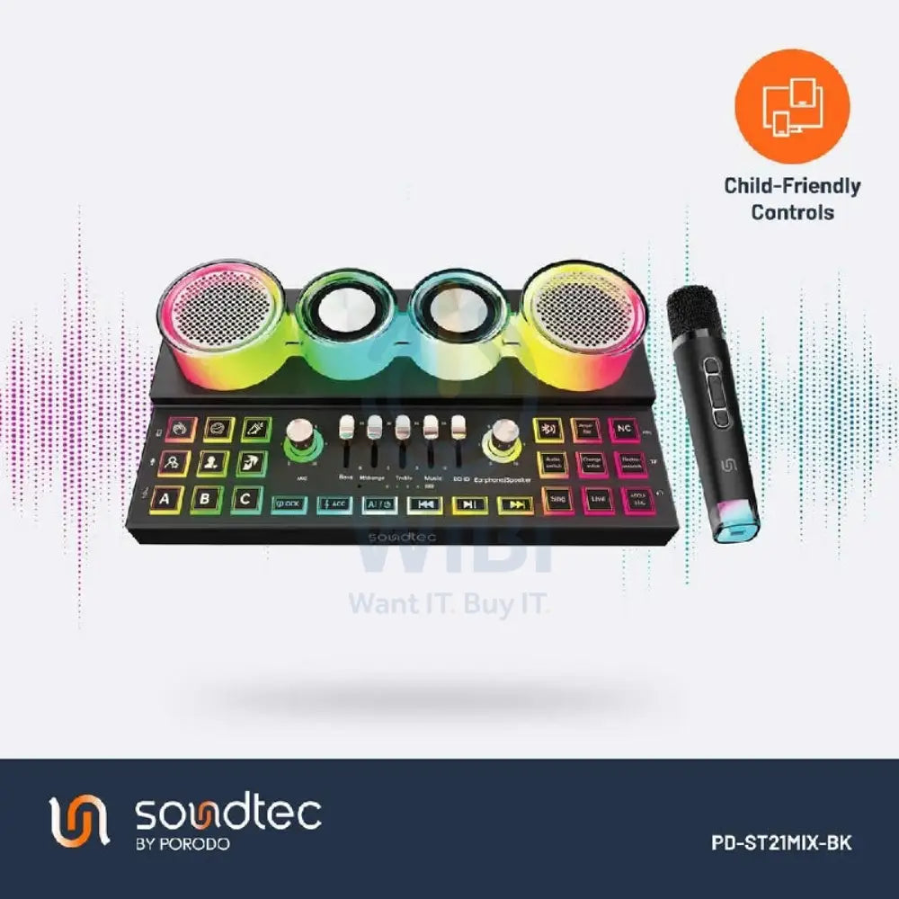 Porodo Soundtec Audiolink Multi-Platform Audio Mixer and Speaker - Black Accessories > Audio > Speakers