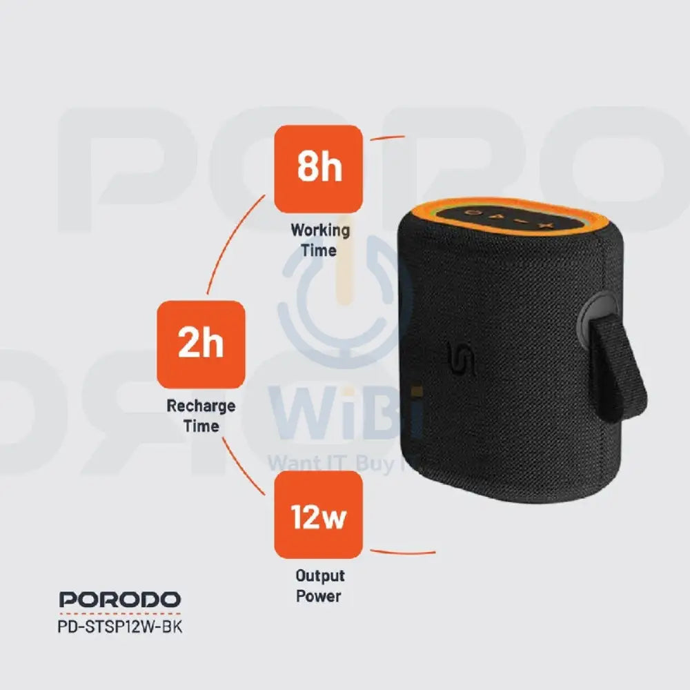 Porodo Soundtec Rave Portable Speaker - Black Accessories > Audio > Speakers