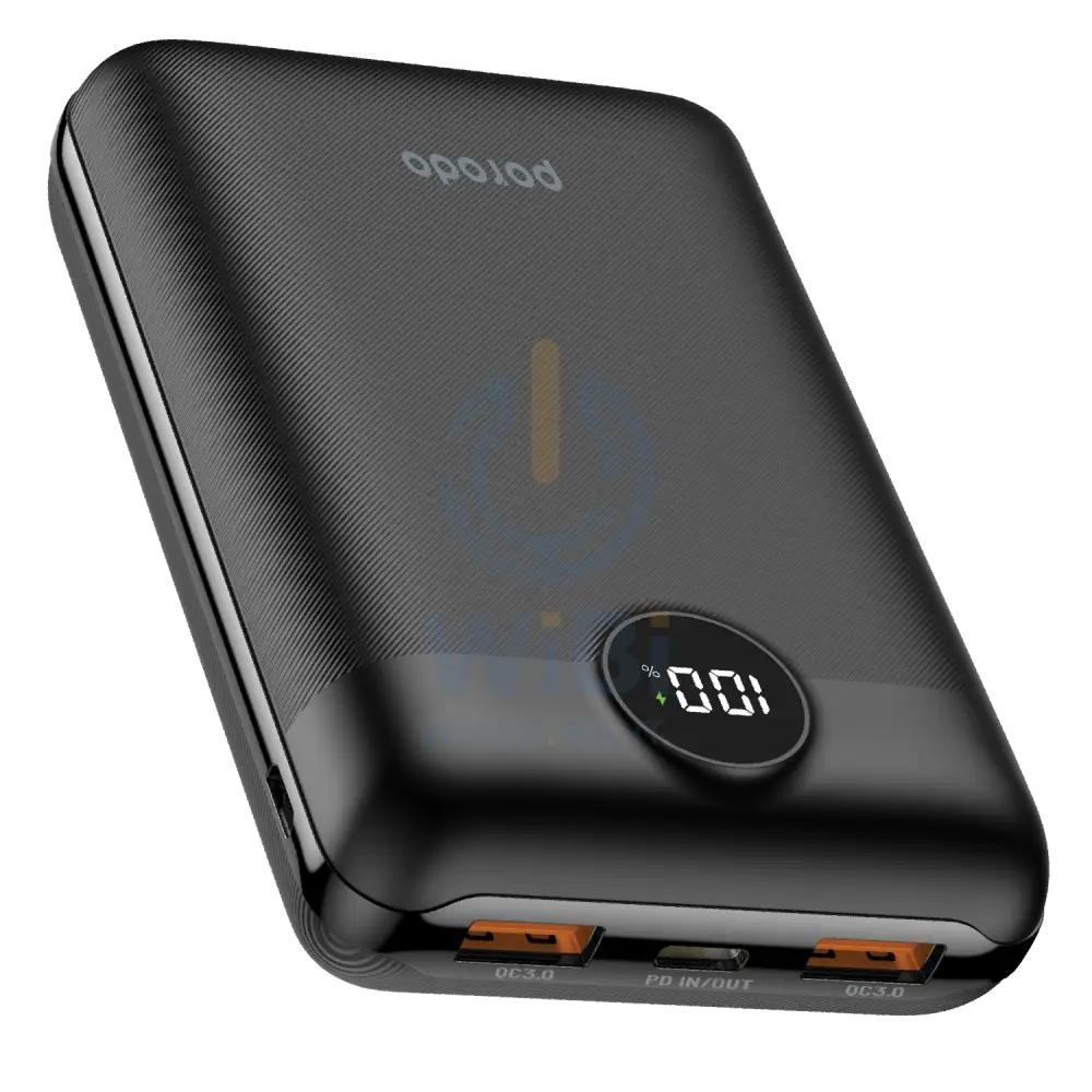 Porodo Super Compact 20W PD & QC3.0 Power Bank 20000mAh With 3-Output Fast Charging - Black Accessories > Power Bank