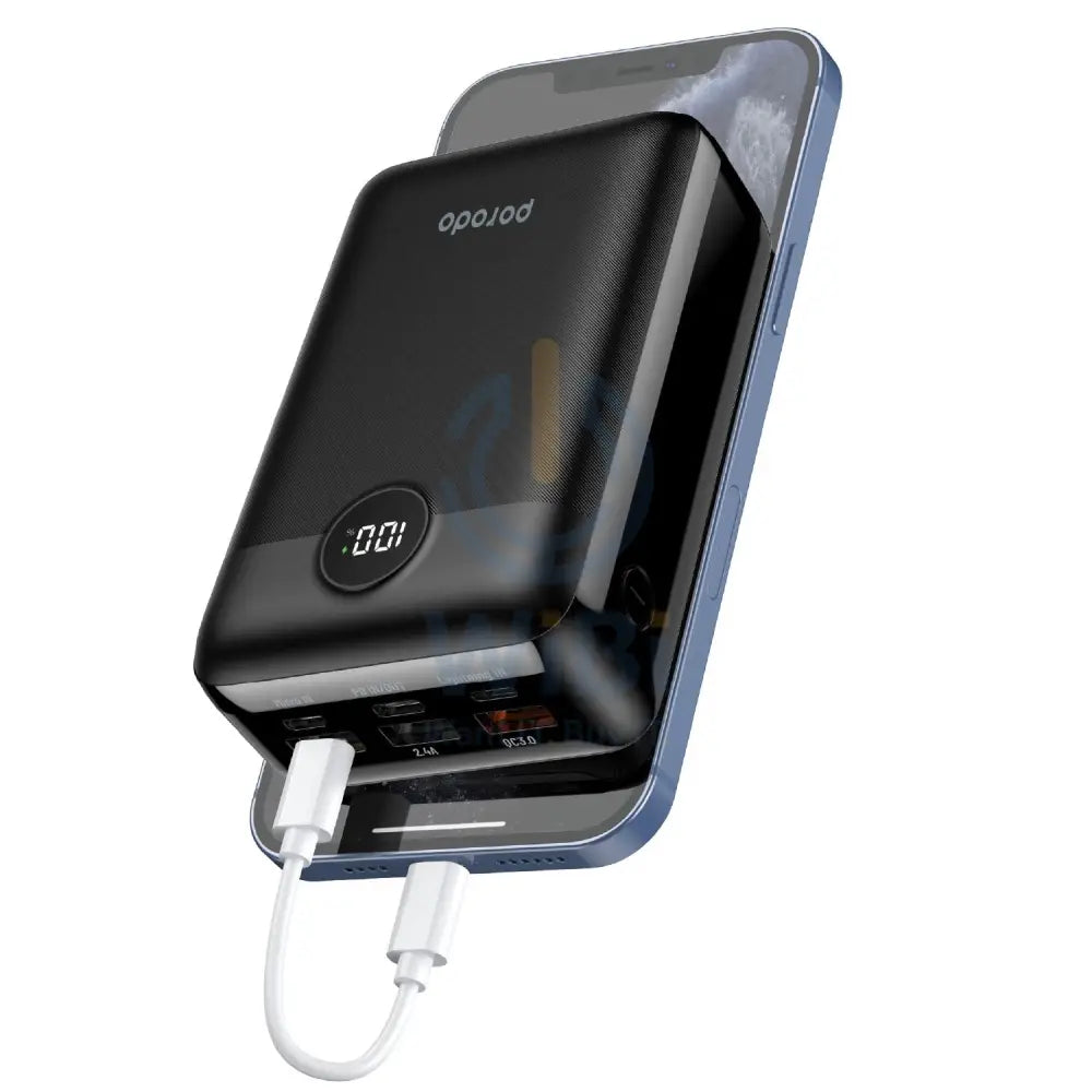 Porodo Super Compact 20W PD & QC3.0 Power Bank 30000mAh - Black Accessories > Power Bank