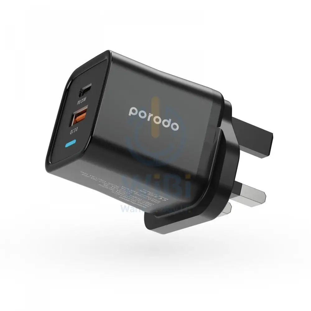 Porodo Super-Fast Dual Wall Charger - Black Accessories > Power Adapters > Offer Zone