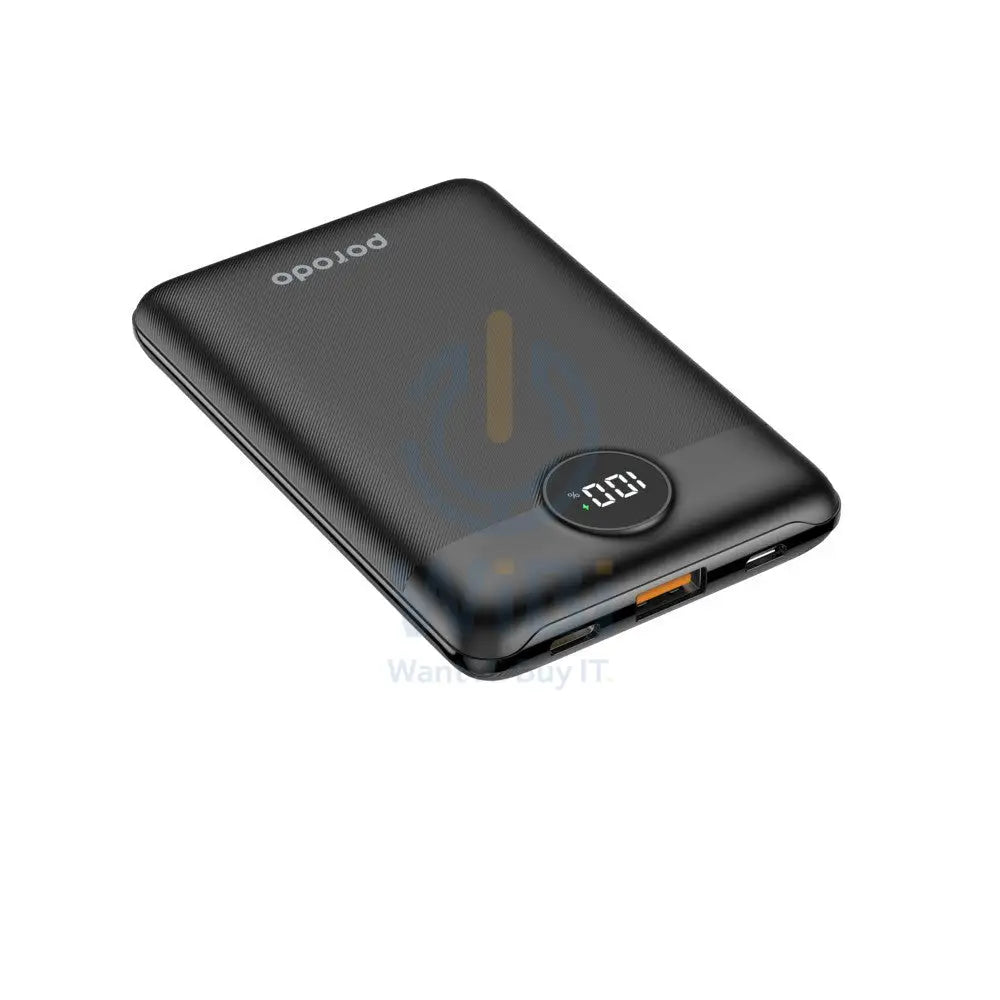 Porodo Super Slim 20W PD & QC3.0 Power Bank 10000mAh With 2-Output Fast Charging - Black Accessories > Power Bank