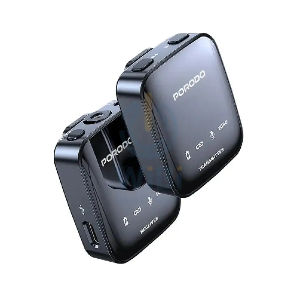 Porodo Two-Device Connect Handheld Lavalier Microphone - Black Accessories > Audio > Microphone