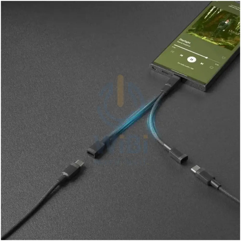 Porodo Type-C Connector Audio And Charge Adapter - 0.12M / Type-C / Black Accessories > Cables & Converters > Cables
