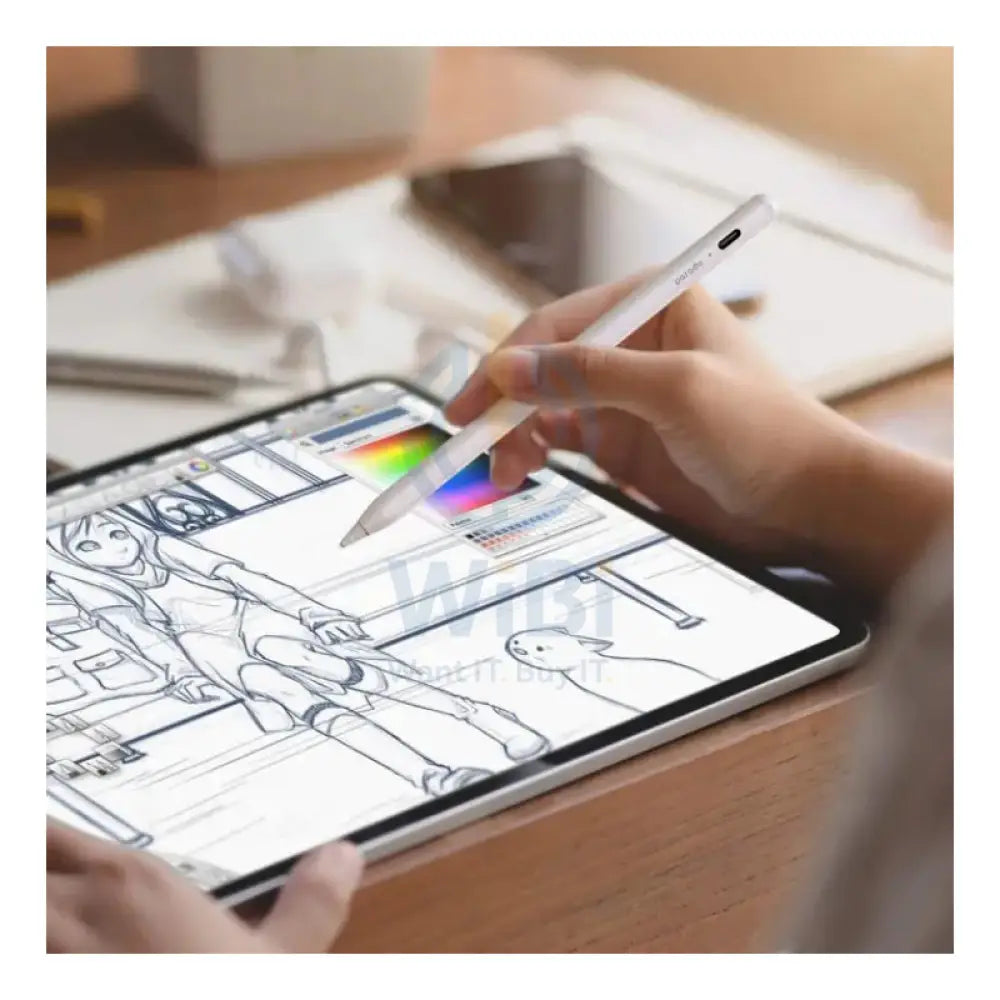 Porodo Universal Smart Touch Pencil - 1.5mm / 140mAh / USB-C / White Accessories > Mobiles & Tablets > Tablets > Stylus