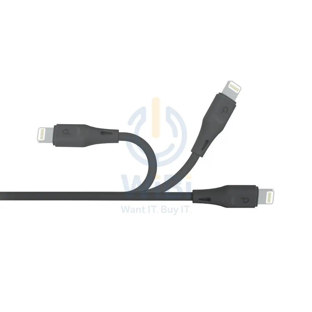 Porodo USB Cable Lightning Connector Combo Durable Fast Charge and Data Cable (0.6m + 1.2m + 1.8m) - Black Accessories