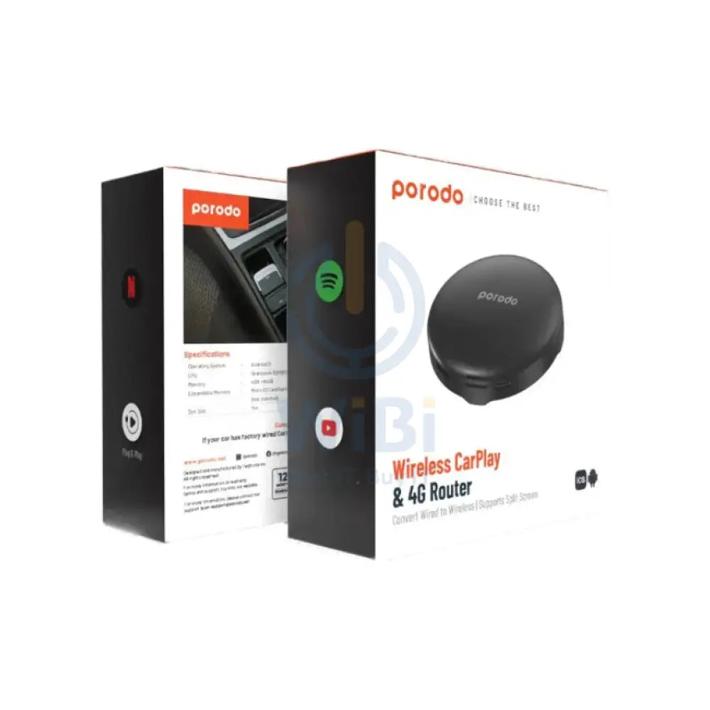 Porodo Wireless Carplay Router - 4GB / 4G / SD Card Networking Products > Routers
