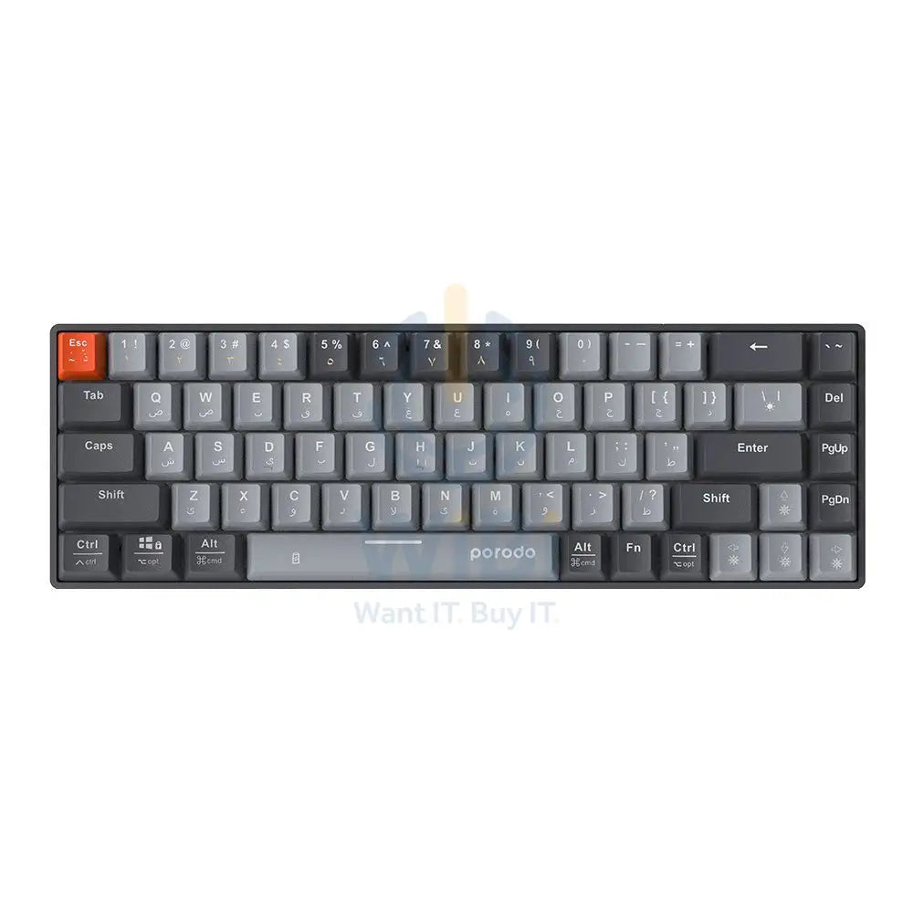 Porodo Wireless Mechanical Keyboard Ultimate Keyboard For Work & Gaming - Gray Accessories > Keyboard & Mouse > Gaming
