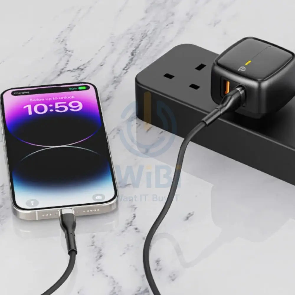 PowerO + British UK Wall Charger with Cable - 12W / USB-A / Black Accessories > Power Adapters