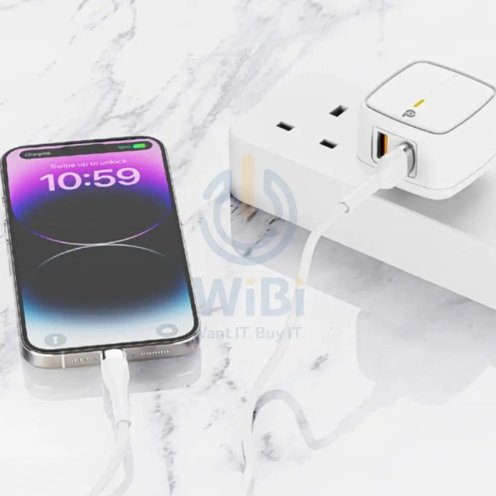 PowerO + British UK Wall Charger with Lightning Cable - 12W / USB-A / White Accessories > Power Adapters